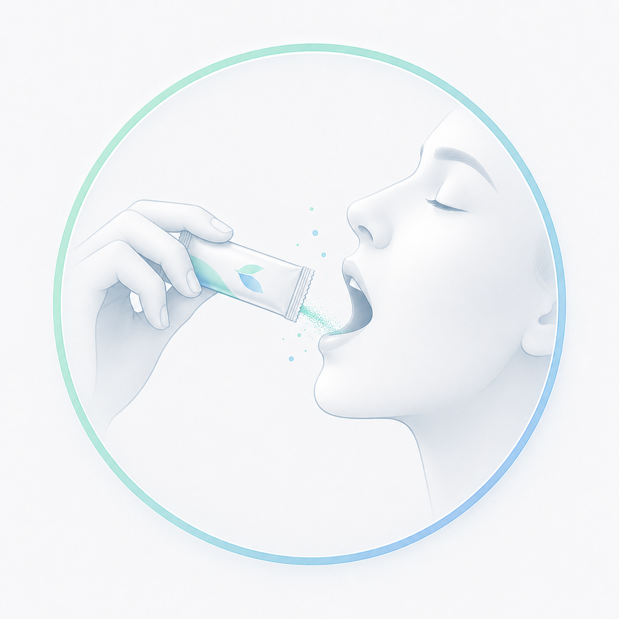 Pour Cool Melt powder directly into the mouth